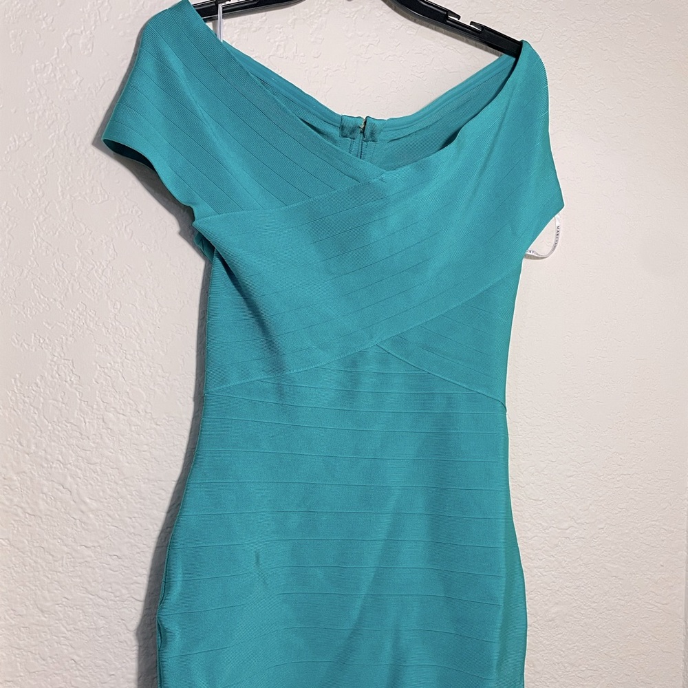 Guess Marciano off the shoulder bandage dress